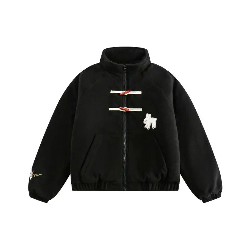 Модная брендовая Ретро Мужская парка флисовая утепленная куртка с воротником-стойкой для мужчин и женщин свободная облегающая теплая куртка Зимний новый стиль