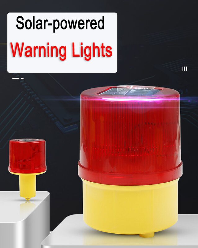 Solar-Powered Warning Lights 600MA Battery Energy Screw Fixing/Magnetic Suction/Plug-In Crane Lamp Burst Flashing Light Alarm