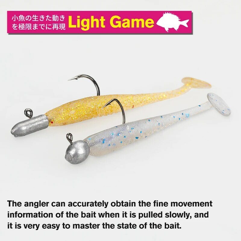 TSURINOYA T Tail Soft Bait Fishing Lure FLEX 38mm 0.4g 20pcs Light Game Artificial Silicone UV Soft Baits For Ajing Rockfish
