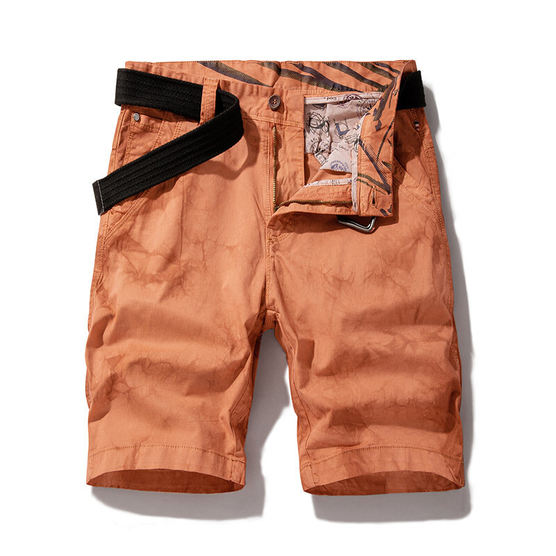 Recem-chegados Homens Baggy Cargo Shorts Masculino Straight Cotton Camo Shorts para Esportes e Outdoor