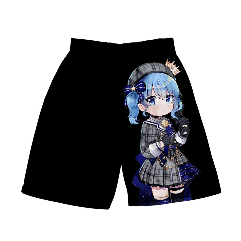 HOLOLIVE VTuber Hosimati Suisei pantalones cortos de Anime para mujer y hombre, pantalones cortos de playa, ropa de calle 3D