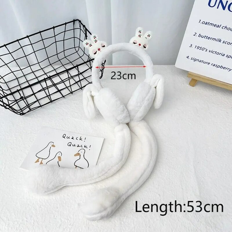 Cute Rabbit Shape Moving Earmuffs Gift Winter Warm Headwear Earwarmer Earmuff Earflap Animal Earflap Hat