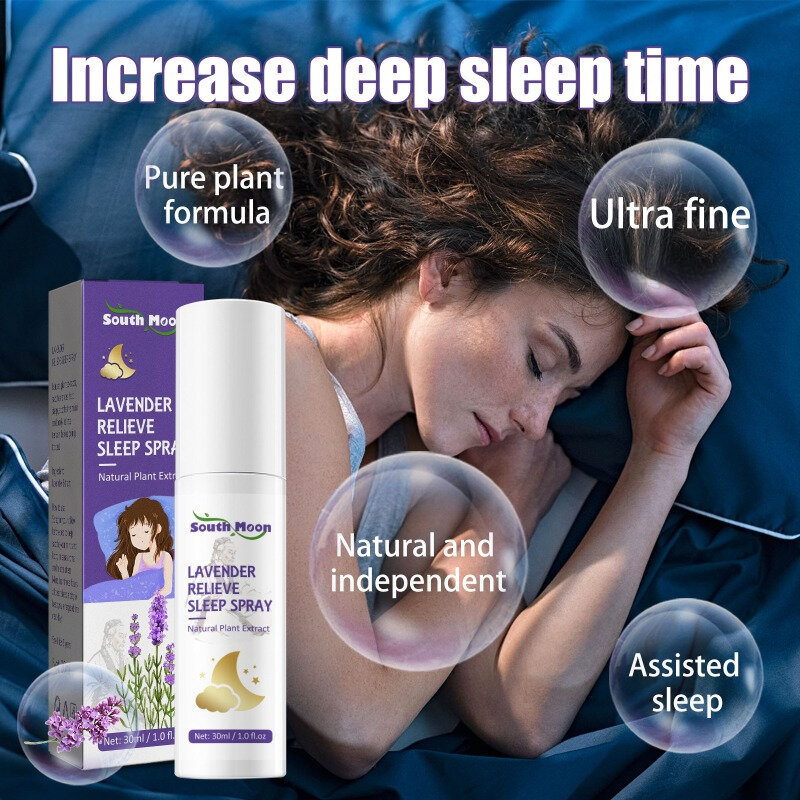 Semprotan tidur Lavender 30ml, semprotan tidur penghilang lelah susah, perawatan kabut tidur dalam, dekompresi meningkatkan tidur