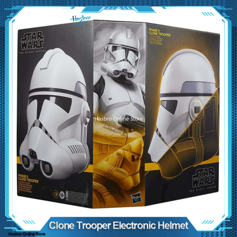 Hasbro 스타워즈 더 블랙 시리즈 페이즈 II 클론 트루퍼 프리미엄 전자 헬멧, 클론 전쟁 롤플레이 소장용 F3911