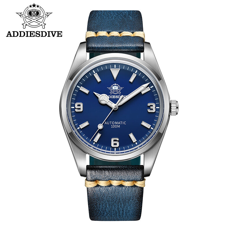 Addiesdive NH35 Movement Automatic Mechanical Watches Domed Sapphire Crystal Glass 100m Waterproof BGW9 Luminous Watch 39mm Dial