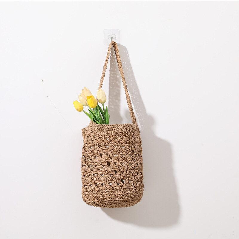 Nowa moda tkane koronki kwiatowe damskie torby listonoszki letnie wakacje na plaży sznurek damski małe torby typu Crossbody