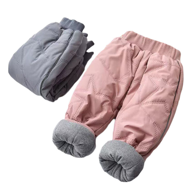 Pantalones de algodón para niño y niña, ropa de cuatro capas de lana gruesa, de 0 a 6 años, Invierno
