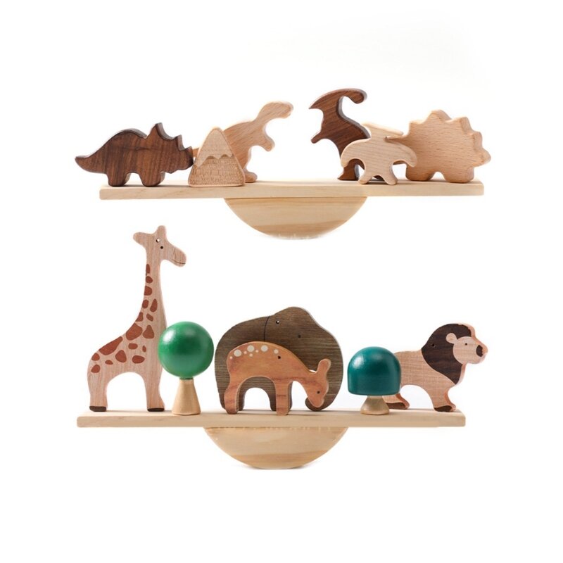 Conjunto construção equilíbrio brinquedo empilhamento animais, brinquedo educacional pré-escolar, presente para