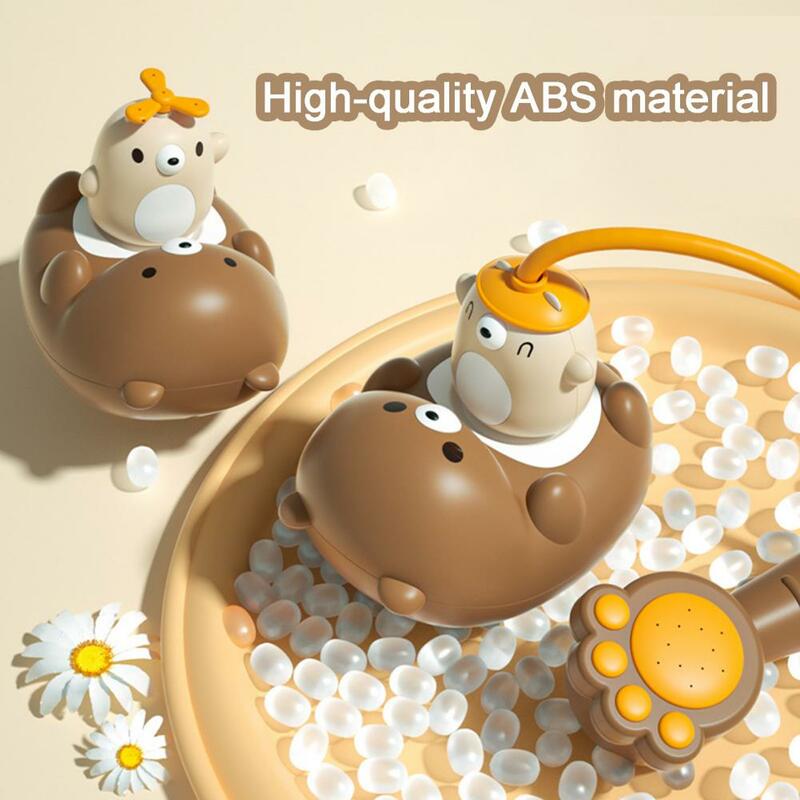 1 Set Infant Shower Toy Burr-free Waterproof Cartoon Bear Boys Girls Gift Shower Bathtub Toys Electric Sprinkler Toy