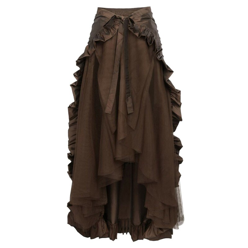 Victorian Pirate Sash Skirts Women Chic Gothic Punk Ruffled Bustle Long Skirt Medieval Rococo Style Dress Steampunk Vestido