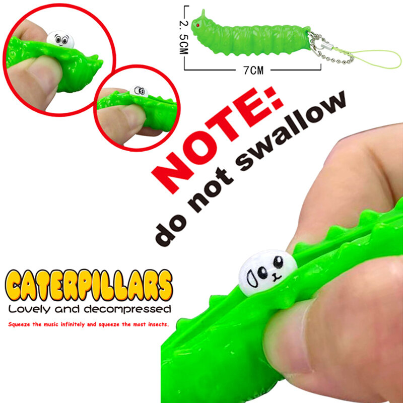 Mainan Fidget spinner Anti stres kacang kacang polong dinosaurus Squeeze dengan gantungan kunci liontin mainan pereda stres 1 buah