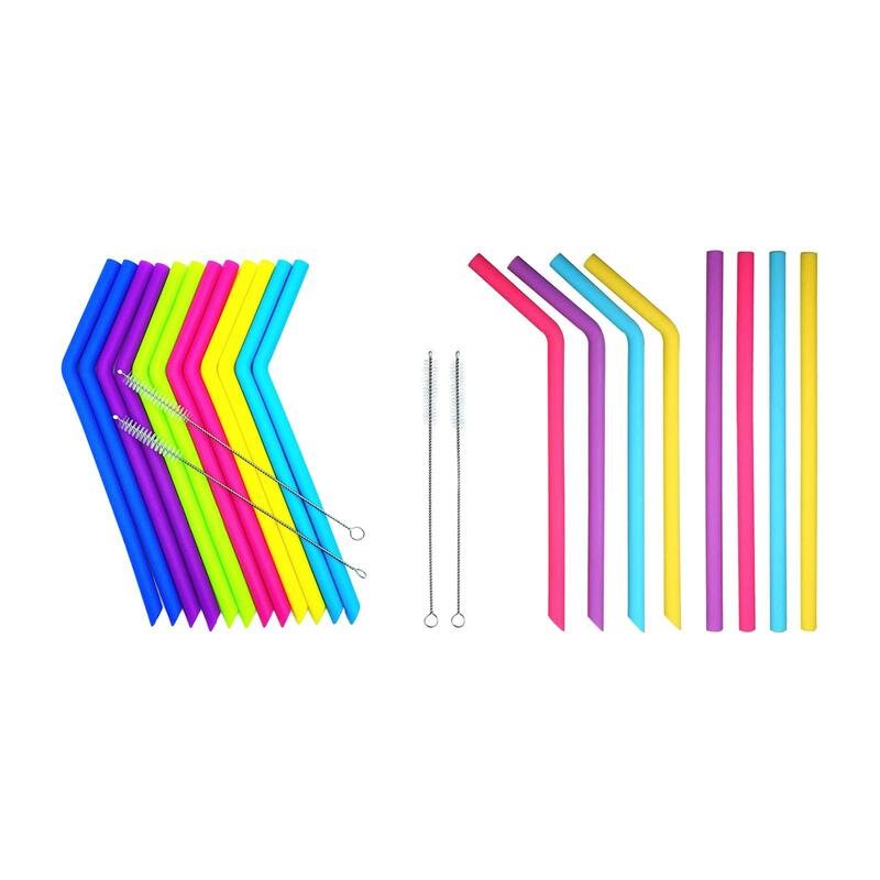 Food Grade Silicone Straws Drinking Straws for Mug Cup Bottle Birthday Party