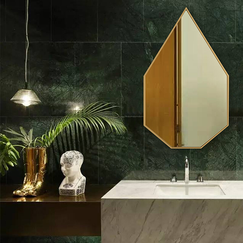 Wall mounted bathroom, minimalist art, creative high-end makeup, full body dressing mirror
