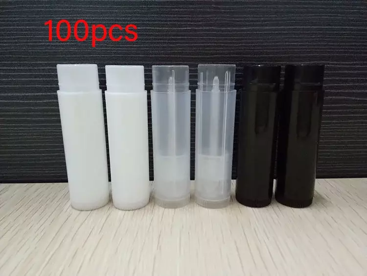 100 stücke 5ml diy leere kunststoff lip gloss tuben mit deckel frauen kosmetik behälter travelling spender werkzeug flaschen