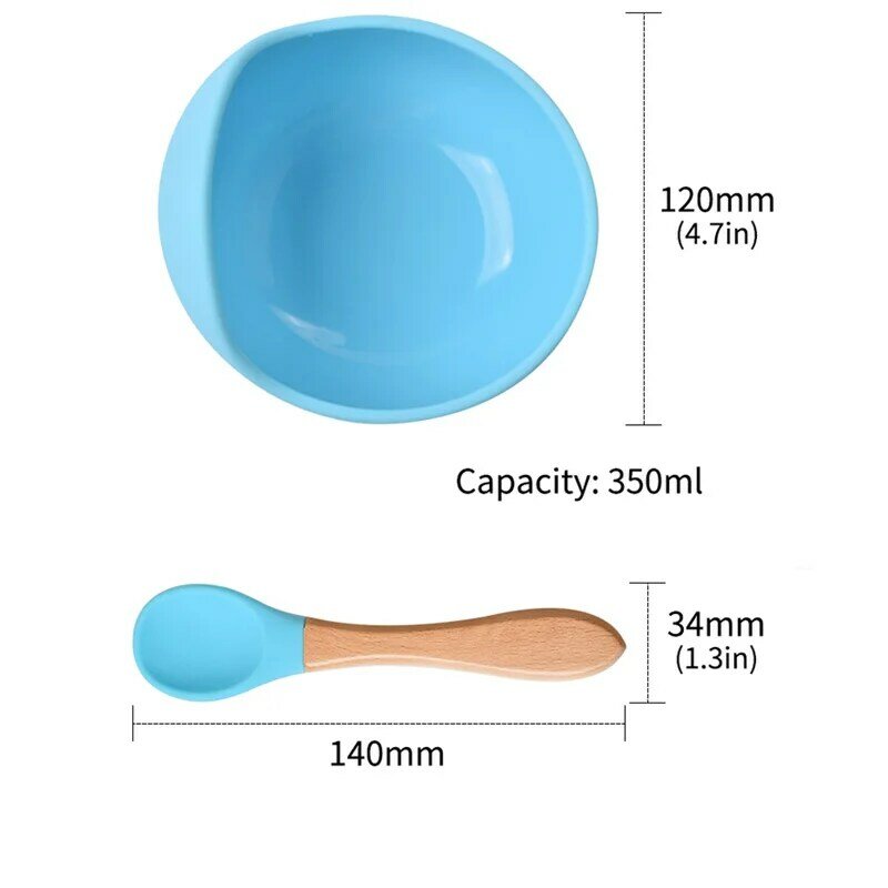 28Colors Baby Silicone Suction Bowls for Kids Waterproof Baby Feeding Tableware Spoon Children Dishes Kitchenware Infant Plates