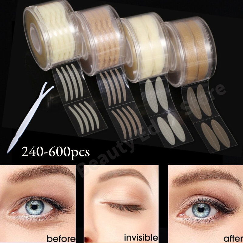 Eyelid Tape Eye Lift Double Eyelid Sticker Clear Beige Color Fold Eyelid Stripe Natural Invisible Big Eyes Makeup Beauty Tools