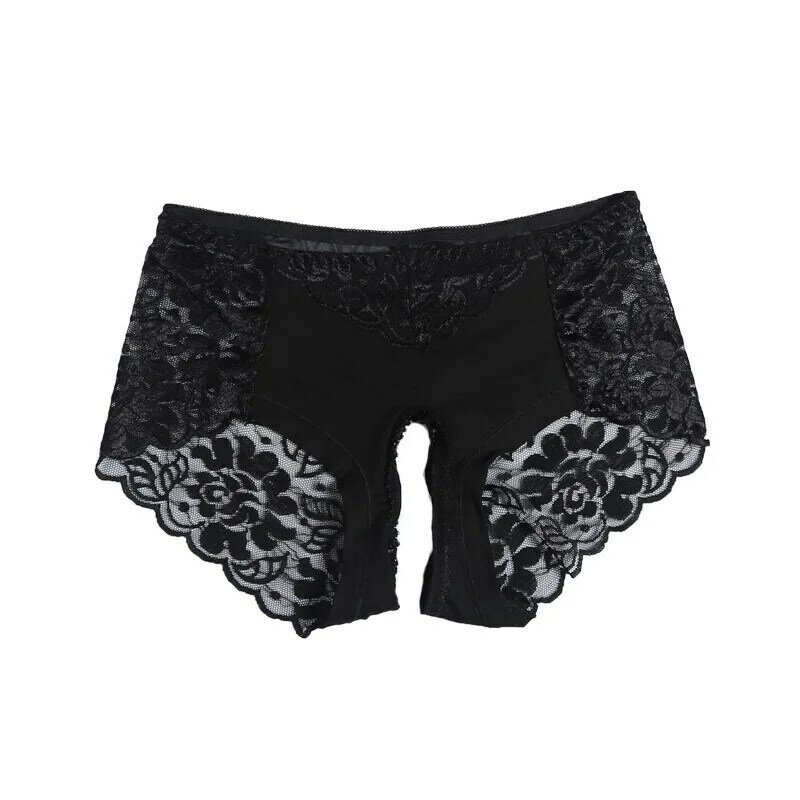 Celana dalam selangkangan terbuka untuk wanita celana dalam seks celana dalam berongga tembus pandang renda celana dalam potongan Lingerie erotis lembut