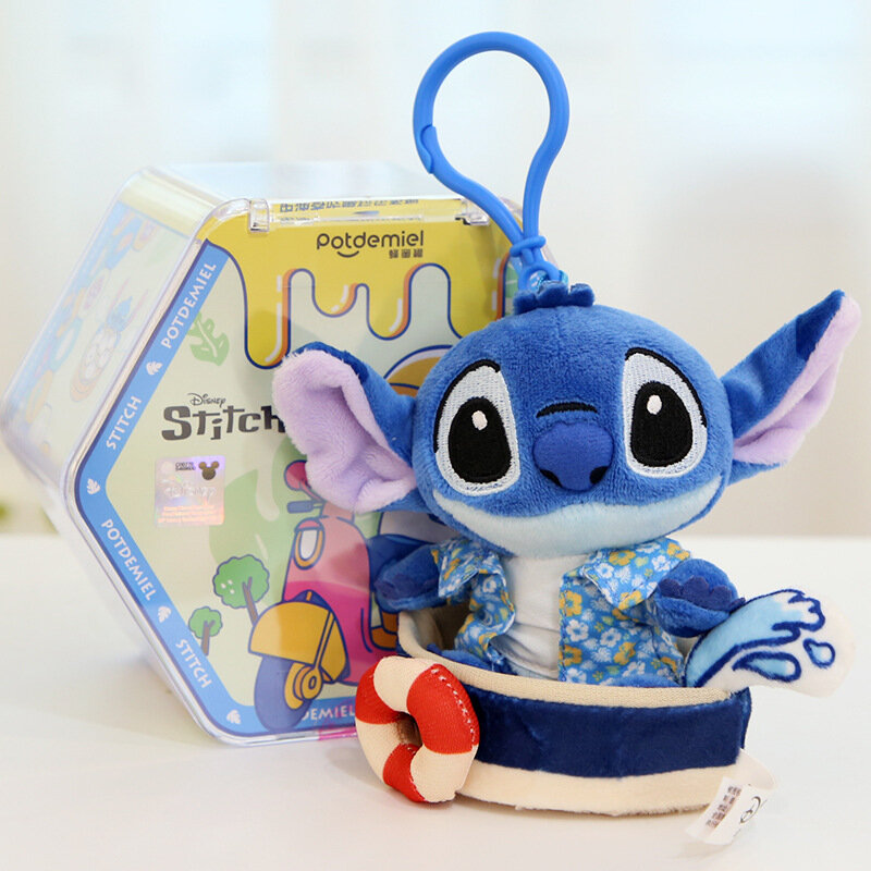Disney-Brinquedos de pelúcia Lilo e Stitch para crianças, boneco recheado de anime, macio e kawaii, aleatório, genuíno, 15cm
