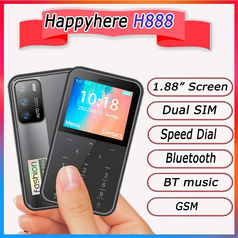 Mini Handy 2SIM Karte BT dialer Blacklist Auto anruf recorder Bluetooth zifferblatt wecker Magische stimme Kleine Handy