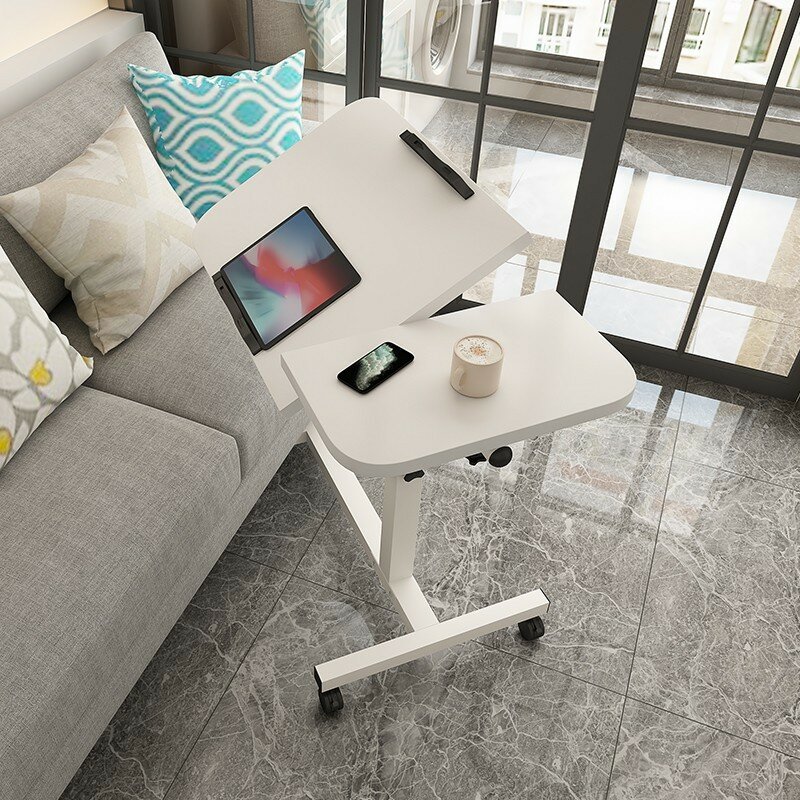 Escritorio plegable de elevación móvil para ordenador, mesa de estudio de altura ajustable, bandeja de cama de regazo, muebles de pie, escritorio de cama