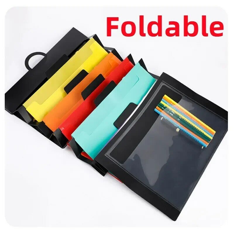 File Document Multifunctional Waterproof 6-layer Portable Bag Organizer Folding Student Color