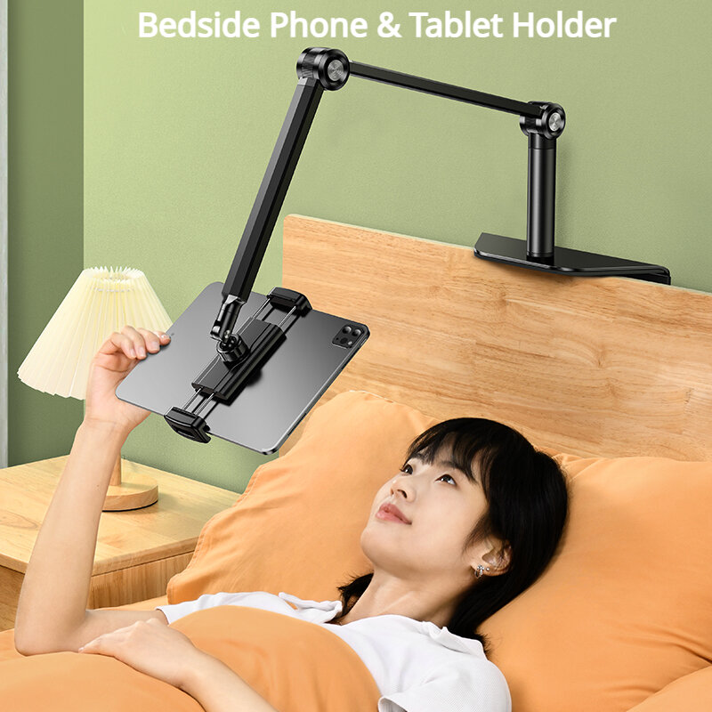 Oatsbasf dudukan ponsel Tablet samping tempat tidur, dudukan ponsel tersembunyi untuk meja Sofa, braket ponsel Putar 990 °