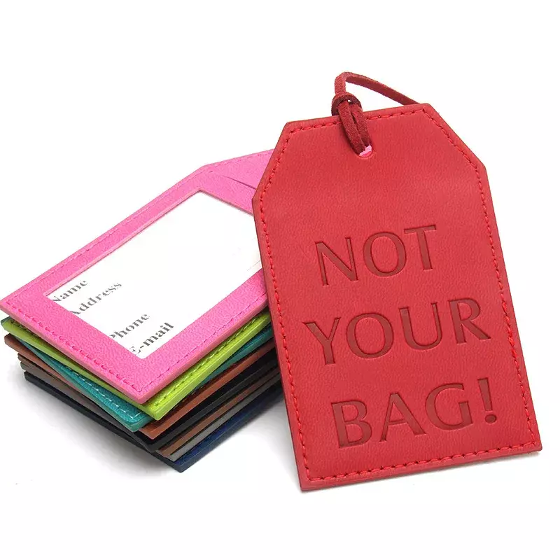 "Non la tua borsa" etichetta per bagagli Set di carte di identificazione Anti-smarrimento da viaggio etichette Creative con cordino legato per l'identificazione dei bagagli Maleta