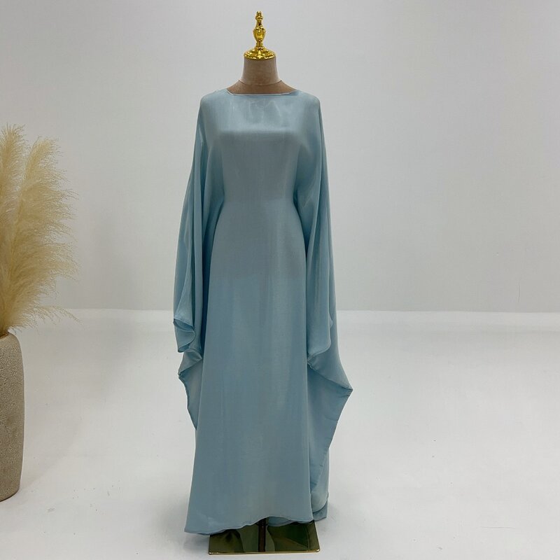 Luxury Muslim Maxi Modest Ramadan Eid Shiny Kaftan Dress Kebaya Abaya Dubai Batwing Marocain Robe For Women