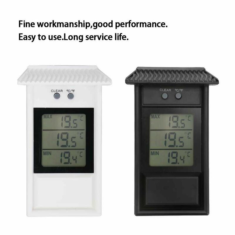 Termometer tahan air taman, termometer jendela luar ruangan, pengukur suhu rumah kaca, lubang kait-20 ~ 50C/F