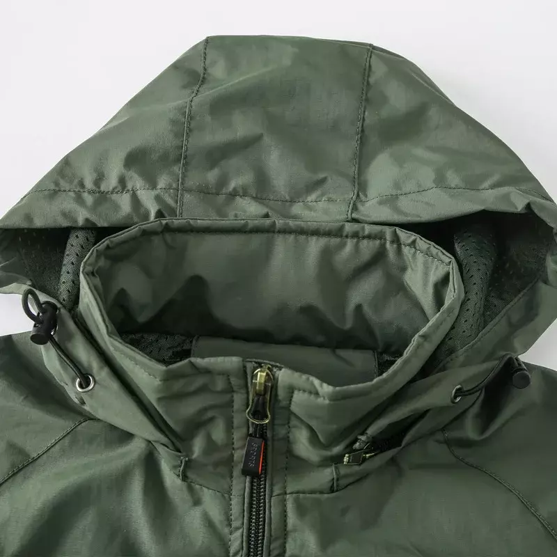 Jaket militer pria, tahan air untuk memancing, berkemah luar ruangan jas hujan jaket tahan angin bernapas berburu jaket taktis