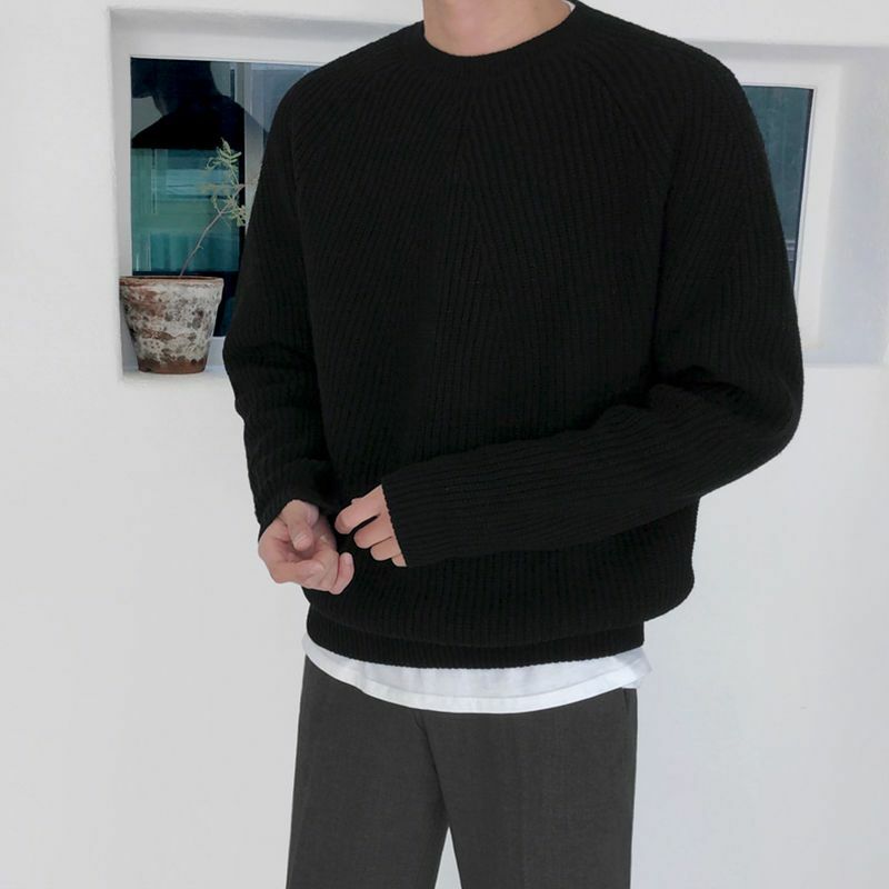 Новинка 2023, мужской однотонный кашемировый свитер, вязаные мужские свитера с круглым вырезом, вязаные пуловеры для мужчин, трикотажная одежда, мужской свитер A247
