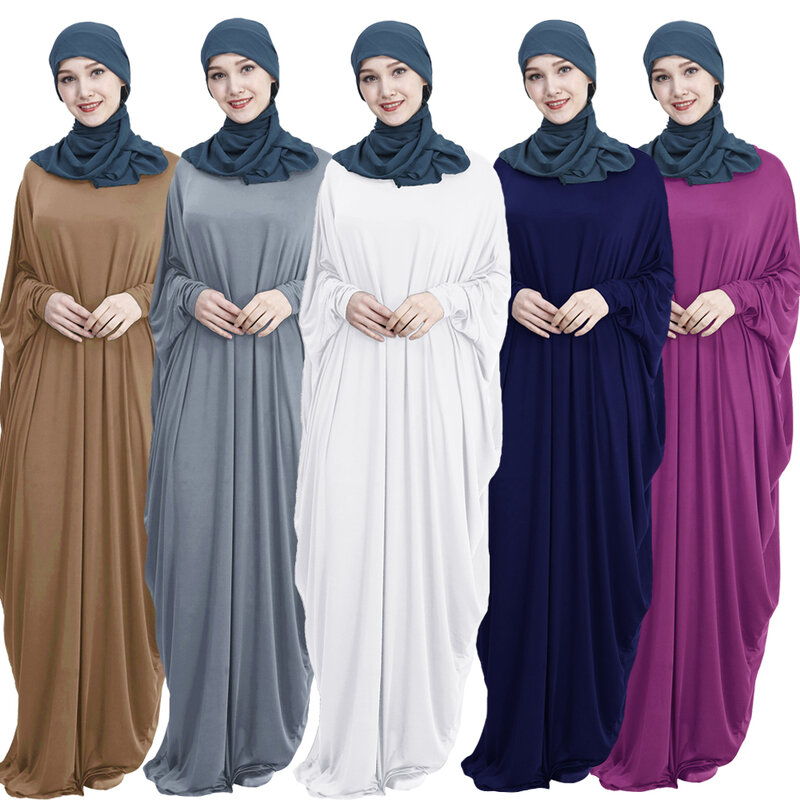 Muslim Women Prayer Garment Islamic Clothing Ramadan Eid Arabic Abaya Maxi Dress Loose Khimar Abayas Dubai Kaftan Modest Abayas