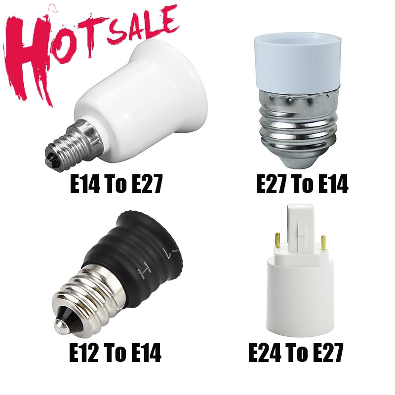 Converter E14 To E27/G24 To E27/E27 To E14/E12 To E14 Adapter Conversion Socket Material Socket Adapter Bulb Lamp Holder Adapter