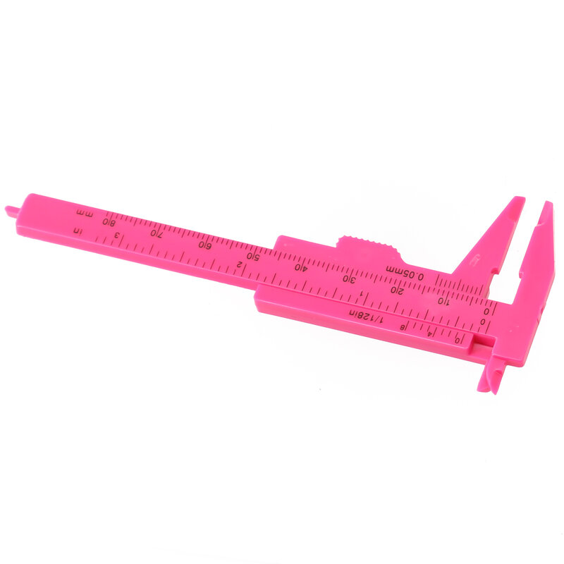 Скользящий штангенциркуль 0-80 мм, 1 шт., розовая/розово-красная двойная линейка для измерения глубины/высоты/внутреннего и внешнего диаметра.
