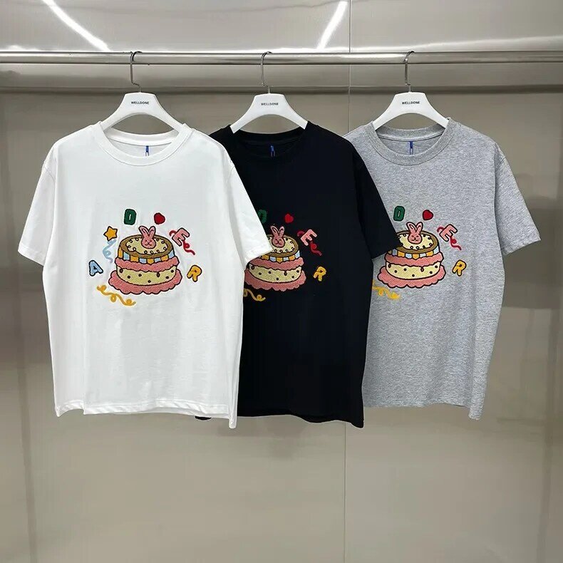 TF05 Camiseta estampada de verano para mujer, Tops informales de algodón, camiseta gráfica, atuendo de San Valentín