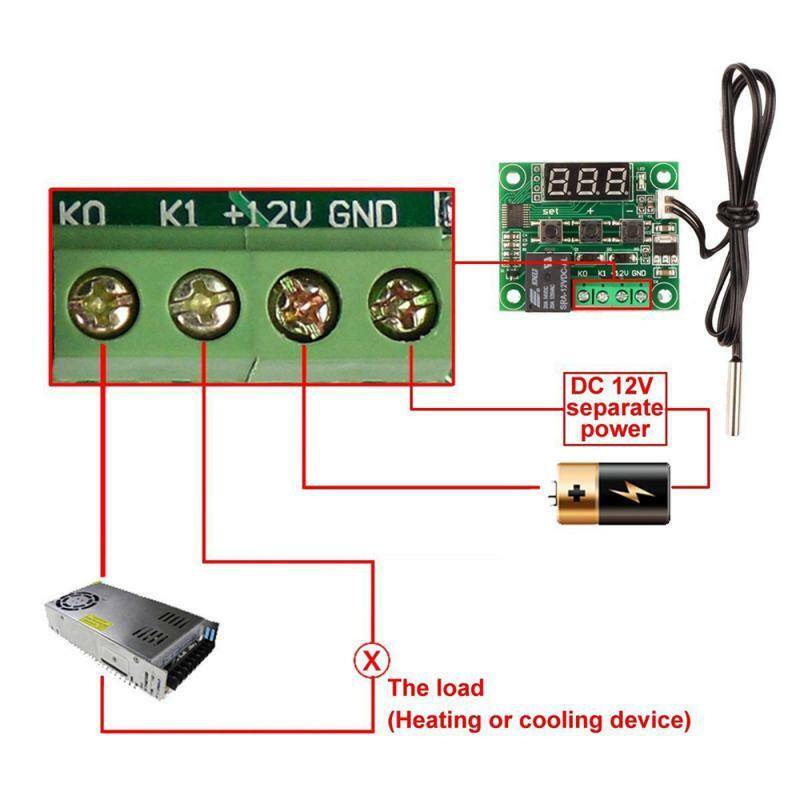 Termostato Interruptor De Controle De Temperatura, Calor, Temp Legal, Termômetro, Controlador Thermo, DC 12V