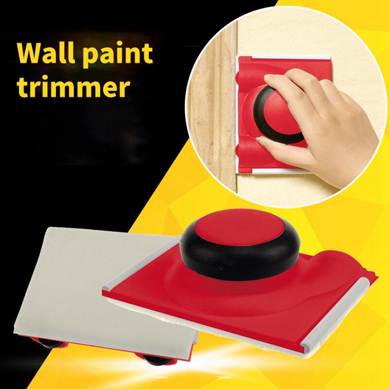Paint Pad Painter for Walls, Aparador de bordas com alça, 2 escovas de esponja, Pintura de parede, Vermelho