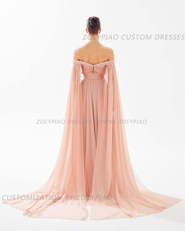 Elegante brilhante vestido de lantejoula Glitter, Longo A Line, Vestido de baile, Fora do ombro, Custom Made