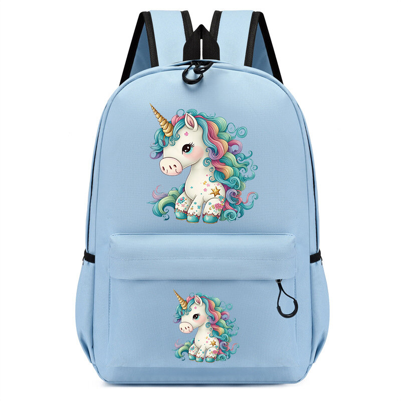 Cartoon Unicorn Print School Bag para crianças, mochila infantil, Kindergarten Bookbag, Anime sacos de viagem, bebê meninos e meninas