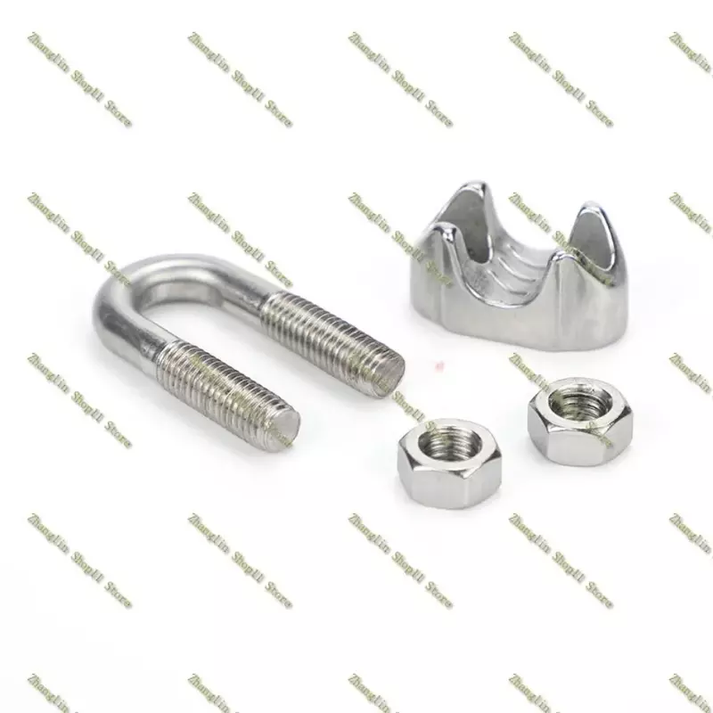 304/316 Stainless Steel Wire Rope Clips U Type Clamp Wire Clips M2/3/4/5/6/8/10/12 Rope Clip Cable Bolts Rigging Hardware Clamps