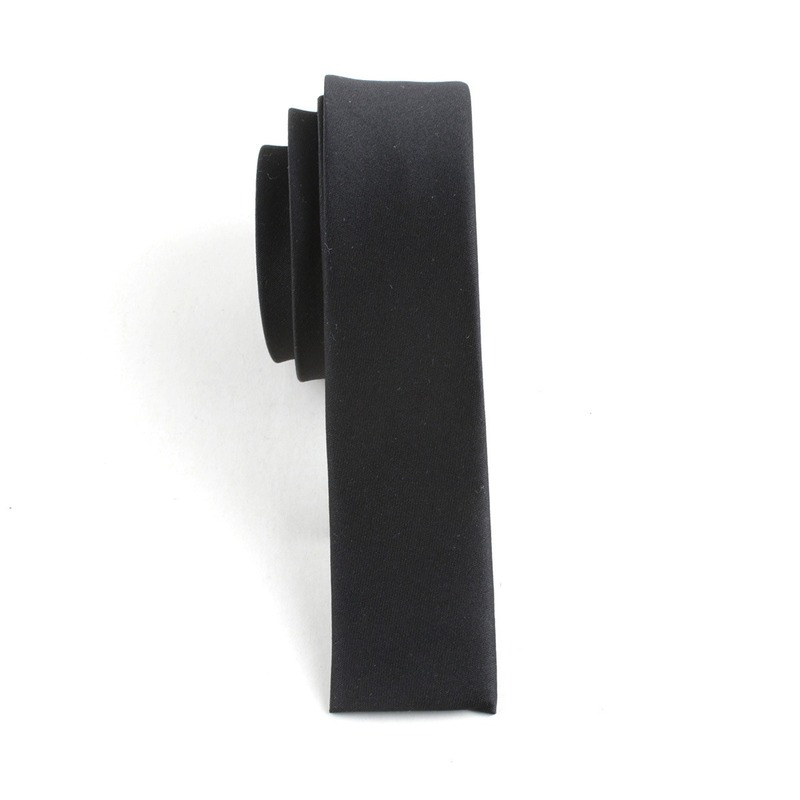 Moda na co dzień 3.5cm/8cm wąski jedwabny krawat jednokolorowe czarne krawaty ręcznie robione męskie tkane obcisłe krawaty na wesele
