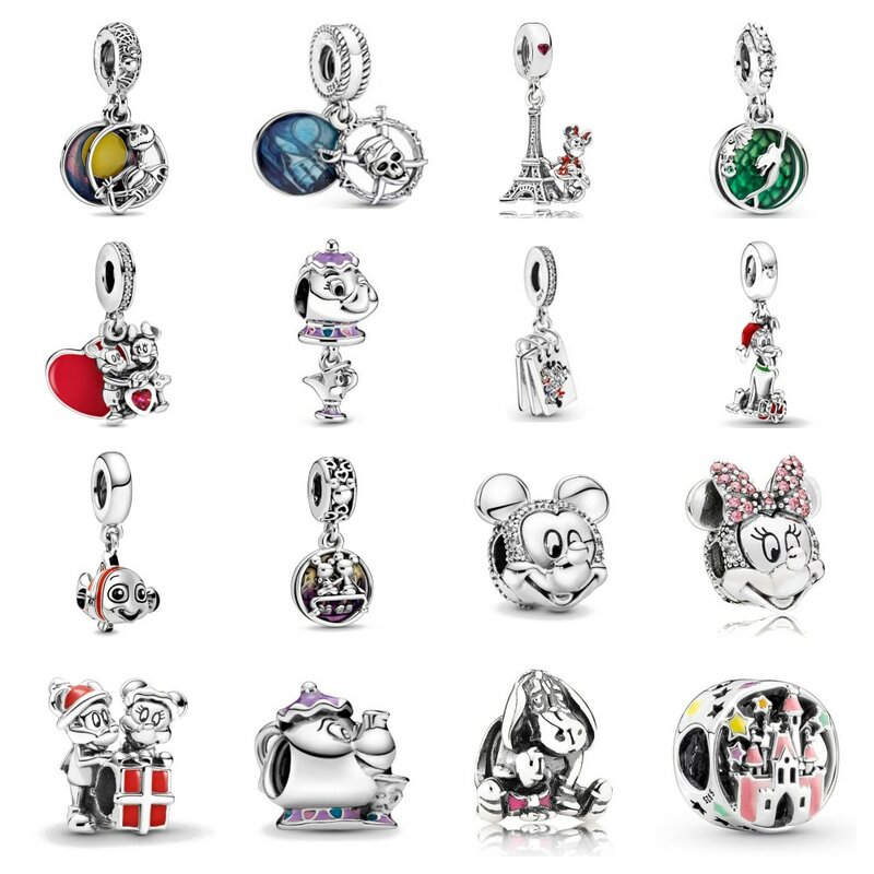2023 New Fine Diy Bear Pendant Bead For Original European 925 Sterling Silver Plated Bracelet Necklace For Women Jewelry