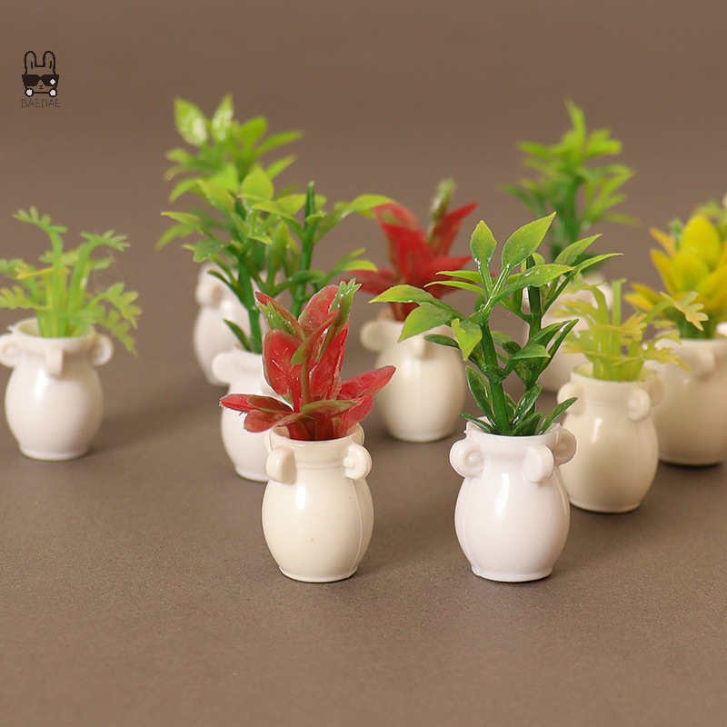 Plantes vertes miniatures de maison de courses, pot de fleurs en pot, modèle de bonsaï, jardin, décoration d'intérieur, accessoires de maison de beurre, jouet, 1:12