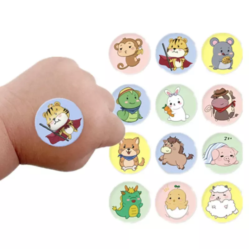120pcs/set Round Strap Shape Band Aid Cartoon First Aid Wound Plaster Kawaii Skin Dressing Patch for Children Adhesive Bandages