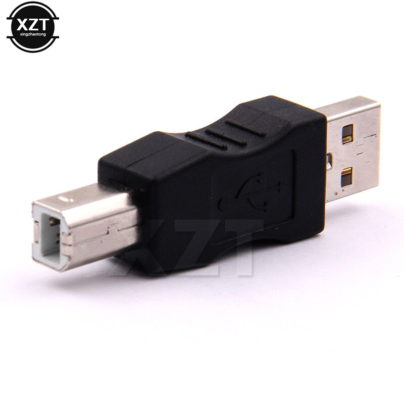 USB 2.0 A Macho para B Male Printer Port Adapter, conector da impressora, alta qualidade, novo, 1Pc