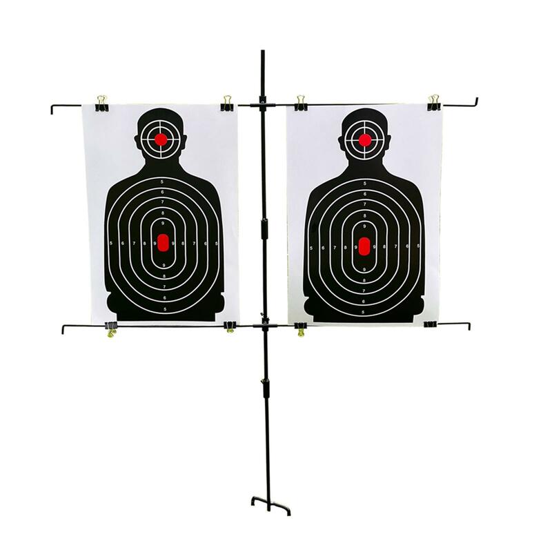 Target Stand Holder Target Stand Base Ranges Practice Supportories Sport Access Holds 2 Paper Target with 8 Clips Detachable