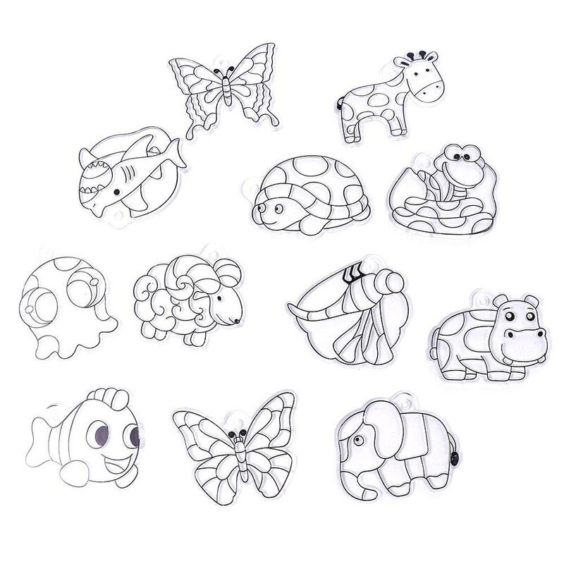 Tablero de dibujo de dibujos animados de animales para pintar, colgador de atrapamoscas, ventana, regalos de cumpleaños