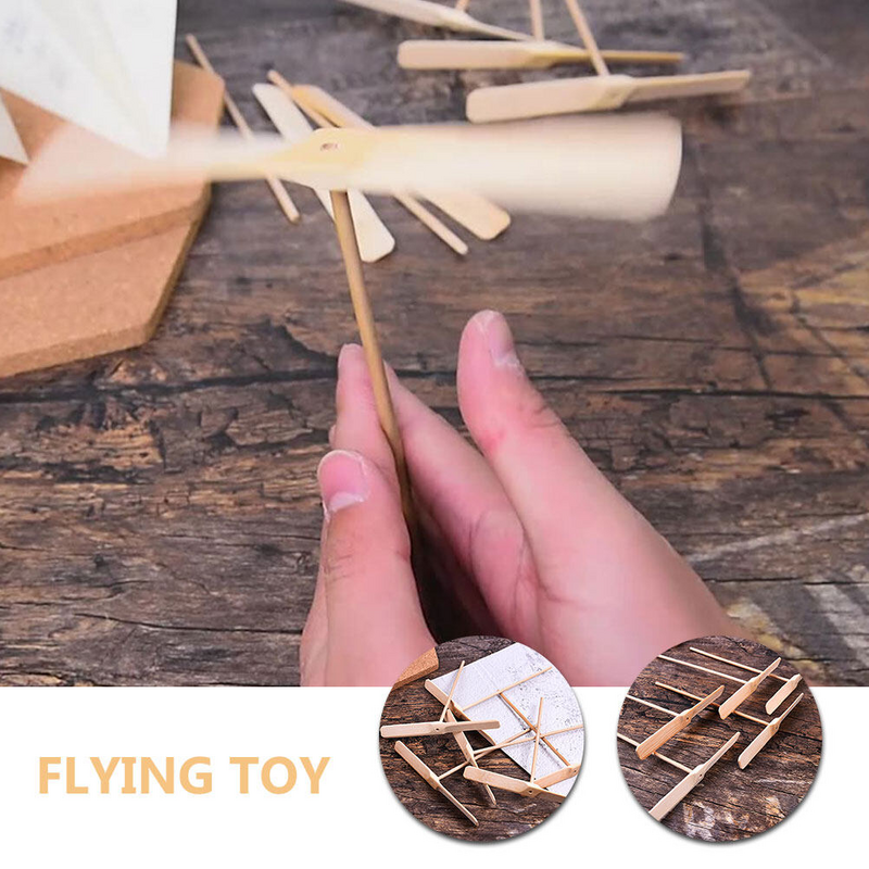 Libellule en bois de bambou, jouet à hélice volante, frotter les mains, jouets pour enfants pour essuyer les mains, drôle, 15 pièces