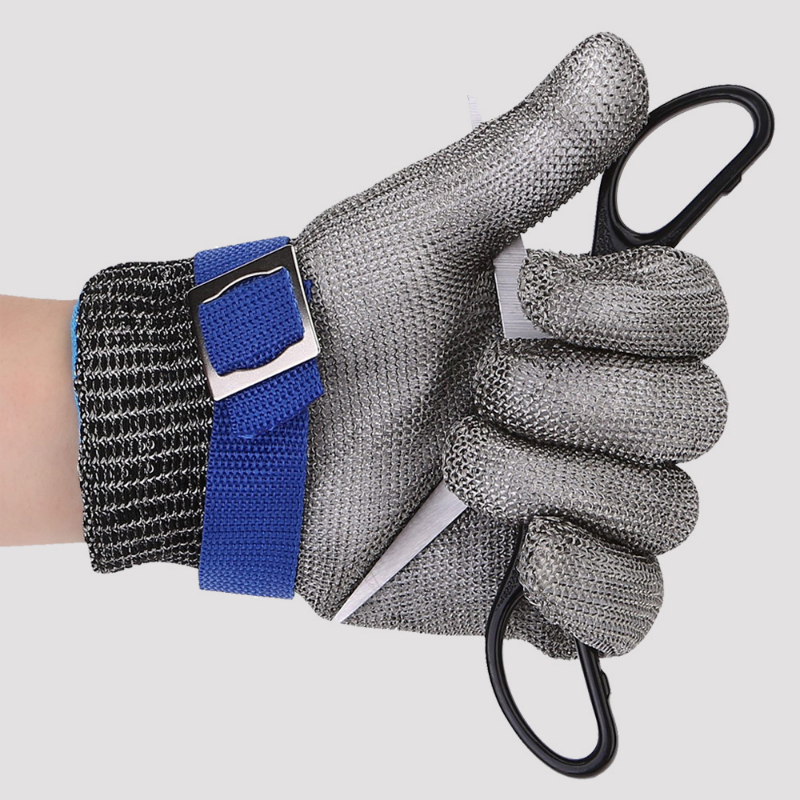 Защитные рабочие перчатки из нержавеющей стали, металлическая сетка, антирежущие перчатки для мясника, кухни, перчатки с защитой от резания, 5 HPPE, устойчивые к порезам