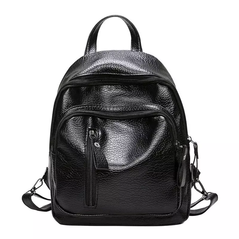 Women's Backpack PU Leather Travel Large Capacity Shoulder Bag Korean Style Multifunctional Small School for Women Girls